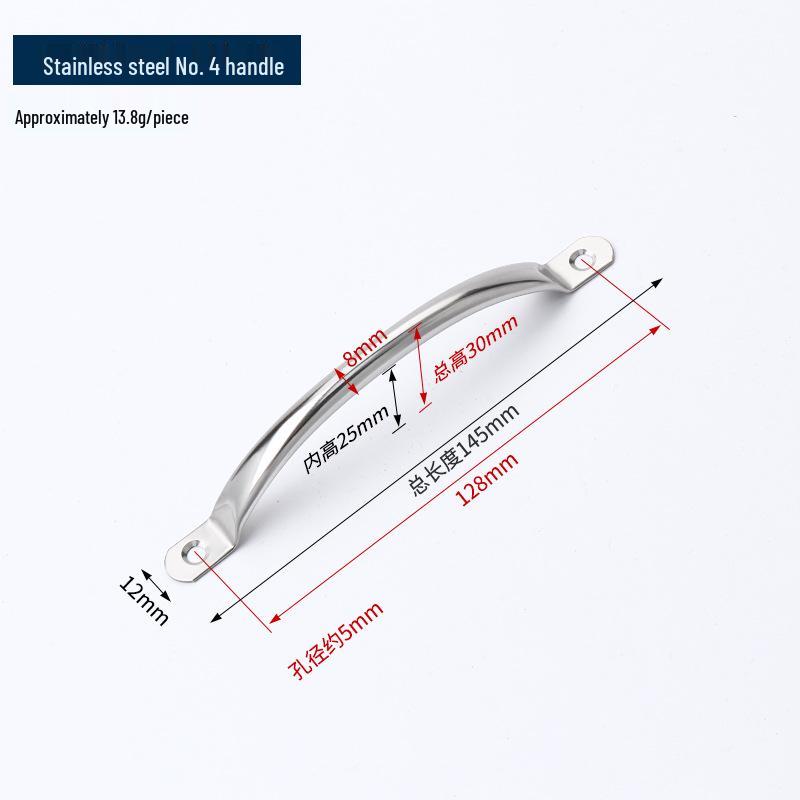 Stainless Steel Curved Pull Handle for Kitchen Cabinets, Wardrobe Doors, and Chopping Boards