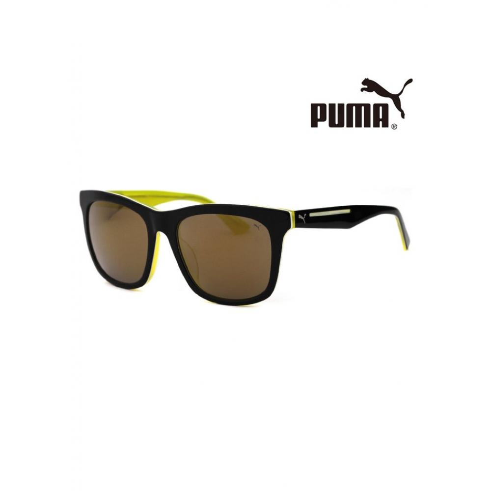 Puma Pu0088sk 001 Ripper Square Horn Rimmed Over Asian Fit Mirror Sunglasses