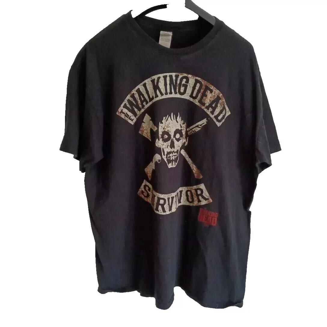 The Walking Dead Survivor T Shirt Gildan Crew Short Sleeve Size XL Black Cotton XXXXL