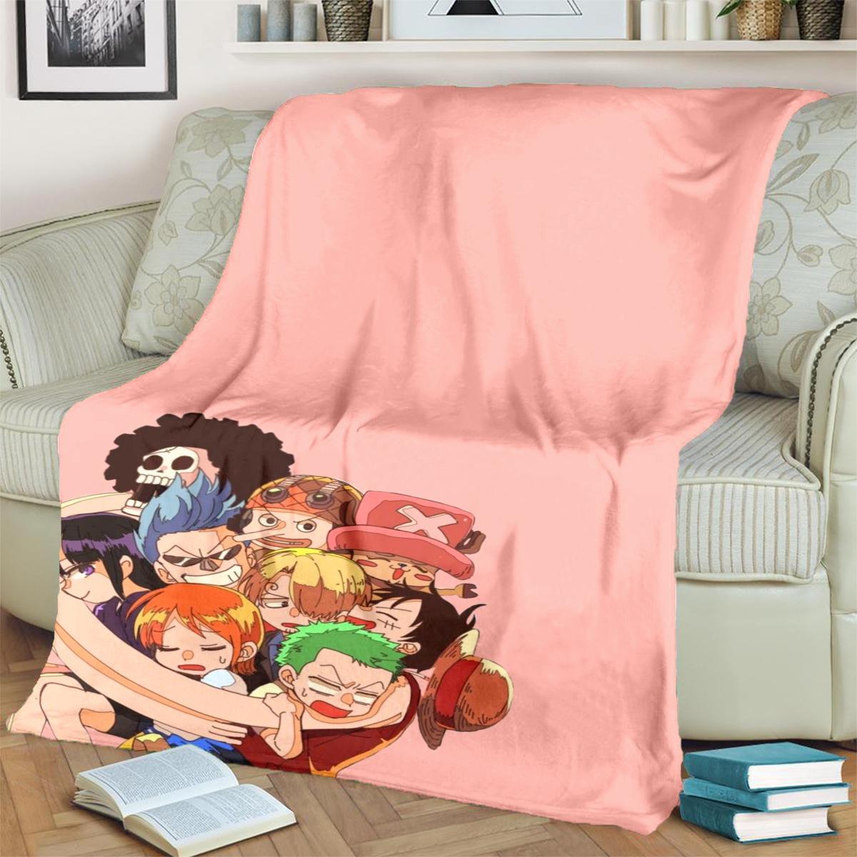 

ONE PIECE Design Flannel Blanket Soft Comfortable for Bedrooms, Sofas, Beds and Picnics 75x90cm
