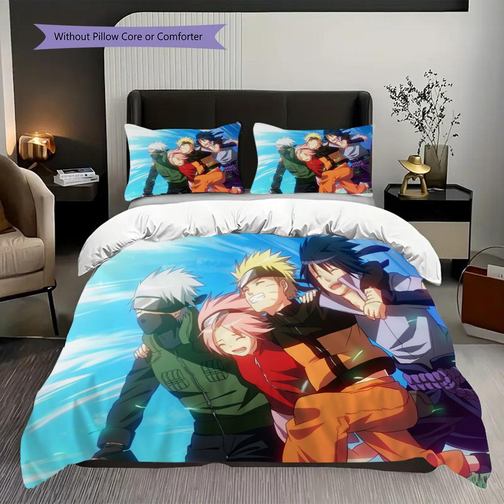 Naruto Set Anime Comforter Duvet Cover Sets Threepiece Set 1 Duvet Cover 2 Pillowcase Without Core Christmas Birthday Gift