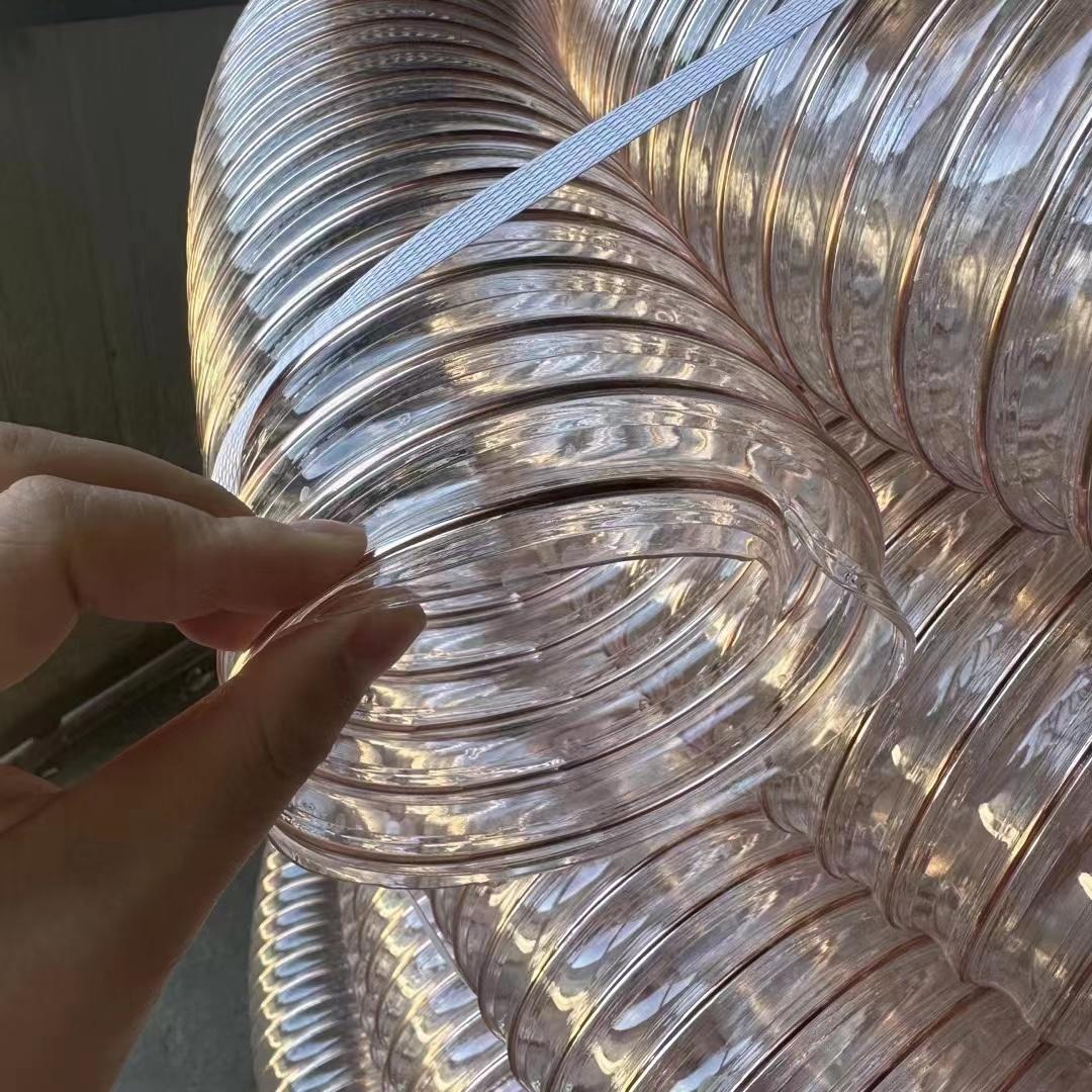 Low Price Industrial Pu Suction Hose Spiral Vacuum Cleaner Exhaust Duct Hose Air Hose прозрачный