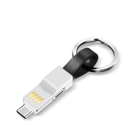 3-in-1 Kette Micro USB Magnetisch Schlüssel Typ-C Daten Ladekabel