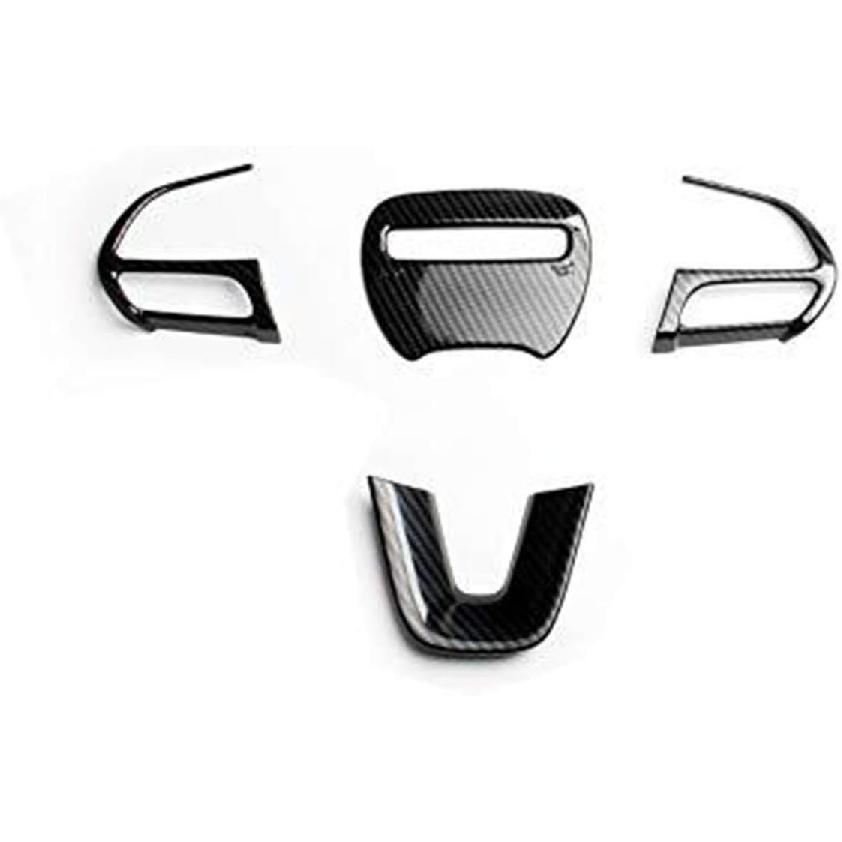 Car Steering Wheel Cover Trim Interior Decoration Accessories Carbon Fiber Look for Dodge Challenger Charger GT RT Hellcat Daytona 2015-2021