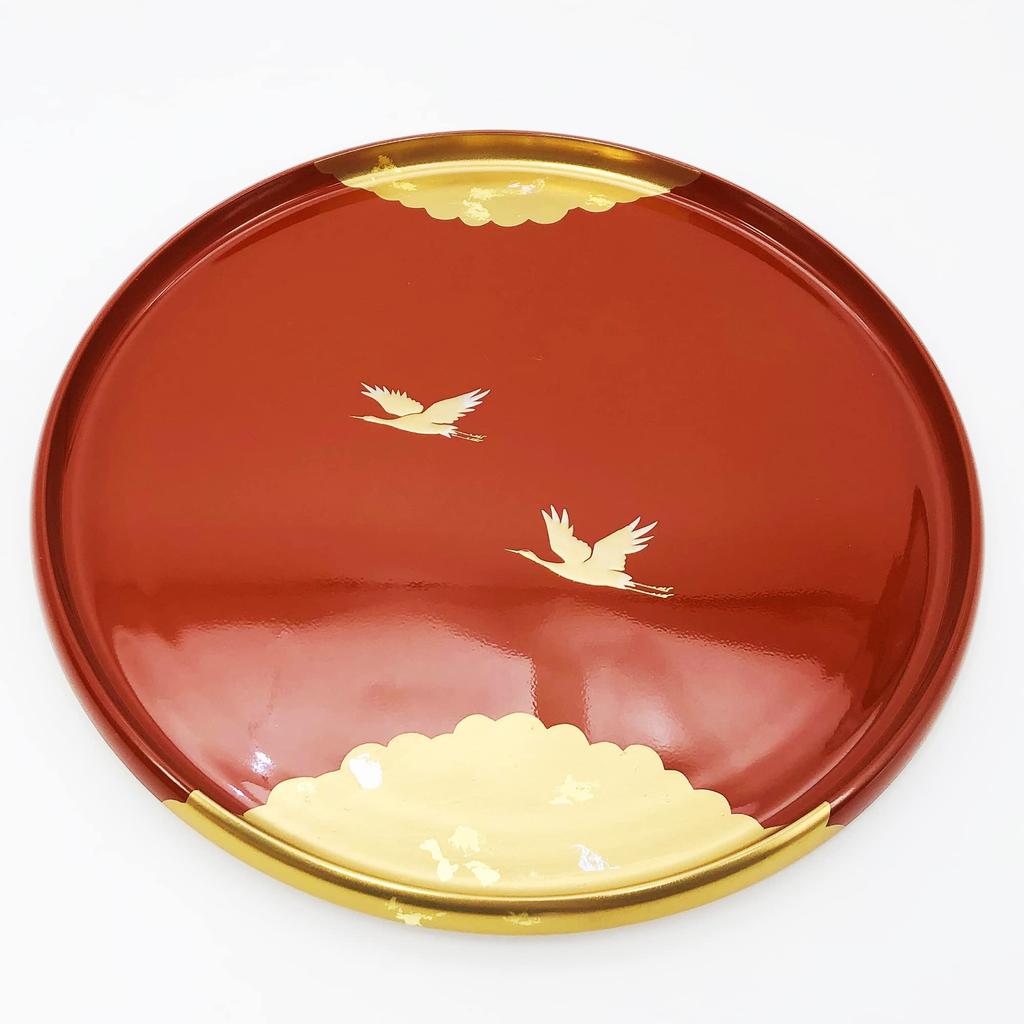 Maeju Lacquerware Tray, Vermilion, 27cm, 4M-133