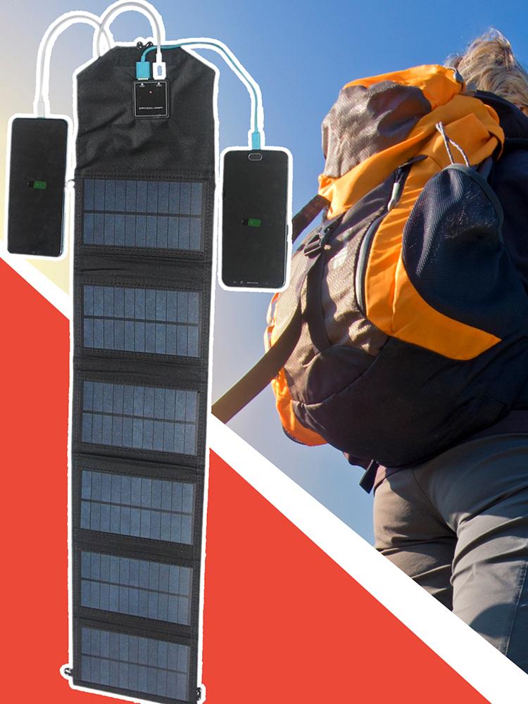 Foldable Solar Panel Solar Battery Power Bank Portable Solar Panels Charger Double USB Port for Outdoor Camping Hiking
