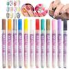 12Pcs/Set Nail Acrylic Graffiti Pen Colourful Nail Marker Drawing DIY Beauty NailArt Tool Waterproof And Quick Drying Nail Mark