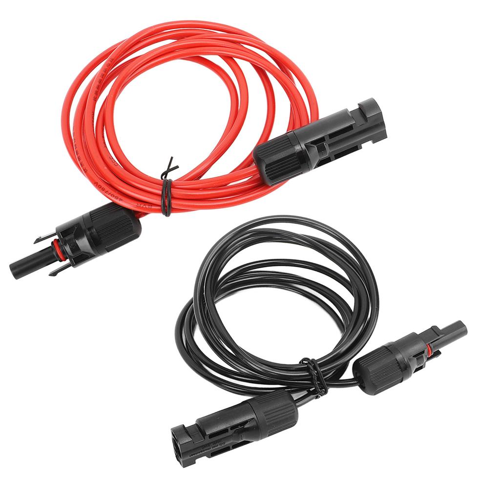 Cablu prelungitor panou solar 2m 6.6ft 12AWG cu conectori mamă și mascul, roșu și negru, 2.5mm2