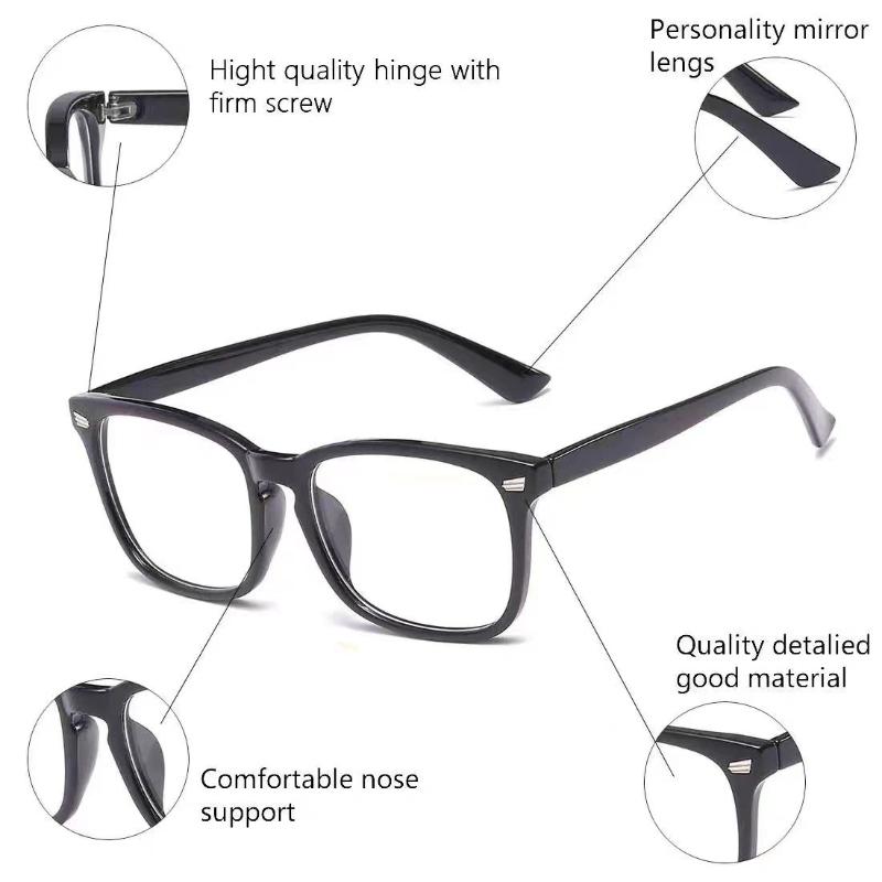New Trending Blue Light Blocking Glasses for Men Women Gaming PC Matte Black Anti Ray Eyewear Transparent Fashion