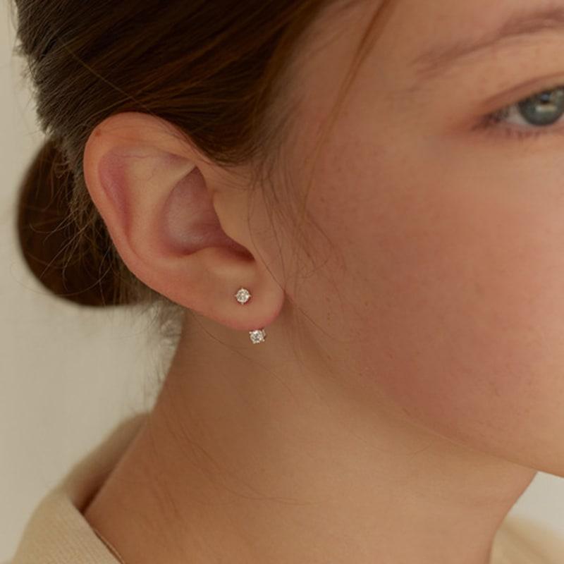 Lewe Two way clear earring