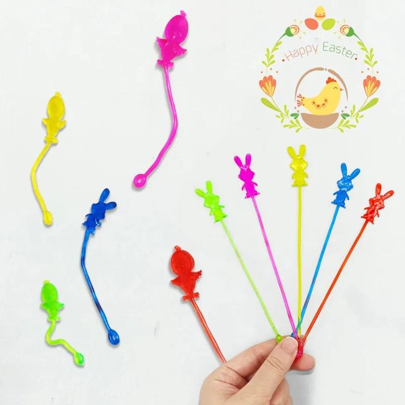 Festival Prank Toys Multicolor Easter Bunny Chick Elastic Stretch Climbing Stress Relief Sticky Toys Birthday Gift Relaxation