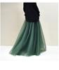 Women's Mesh Pleated Tulle Midi Skirt - Mid-Length, Large Swing Design for Dance and Fairy Styles.