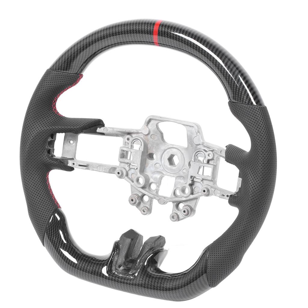 Hydro Dip Carbon Fiber Look Steering Wheel Perforated Leather For Mustang V6 EcoBoost GT Shelby 2015‑2017