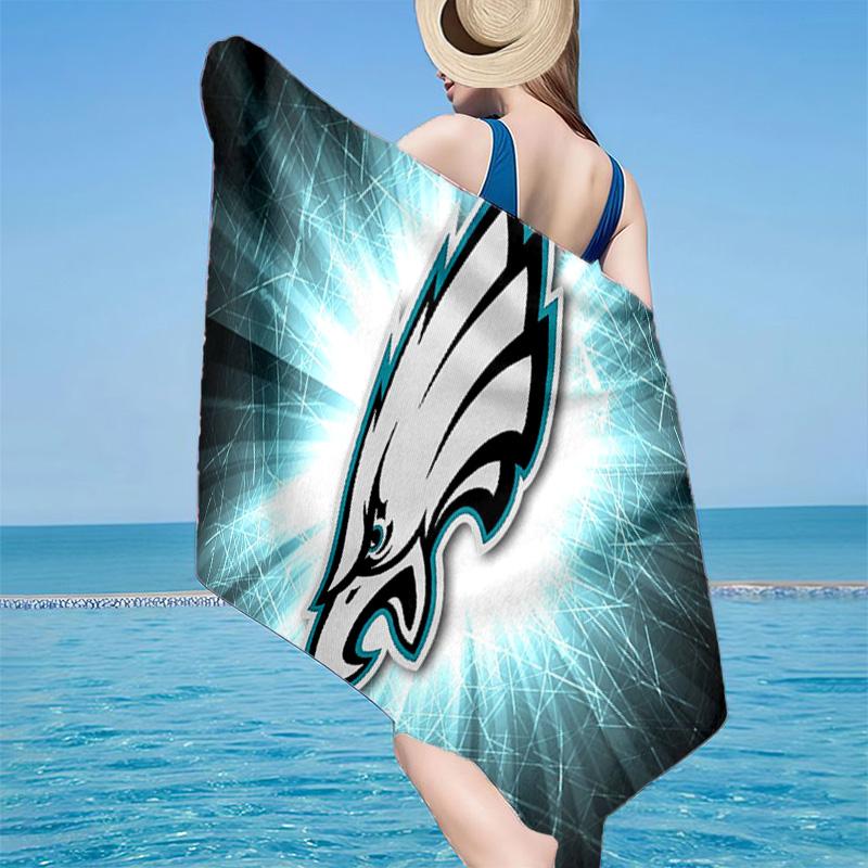 Philadelphia Eagles Night Game Microfiber Beach Towel, Lightweight And Quick-Dry, for Summer Travel, Beach Essential, Swimming Pool