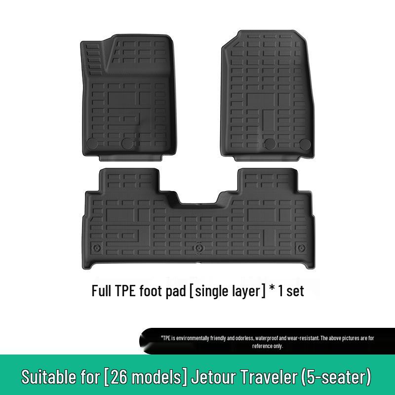 Compatible with Jetour Traveler/Shanhai T2 (23-26 Models) - TPE Car Floor and Trunk Mats.