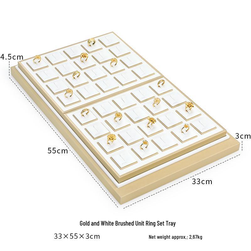 Ya Yu Jin Bai Jewelry Display Tray for Bracelets, Ear Studs, Necklaces - Silver & Gold