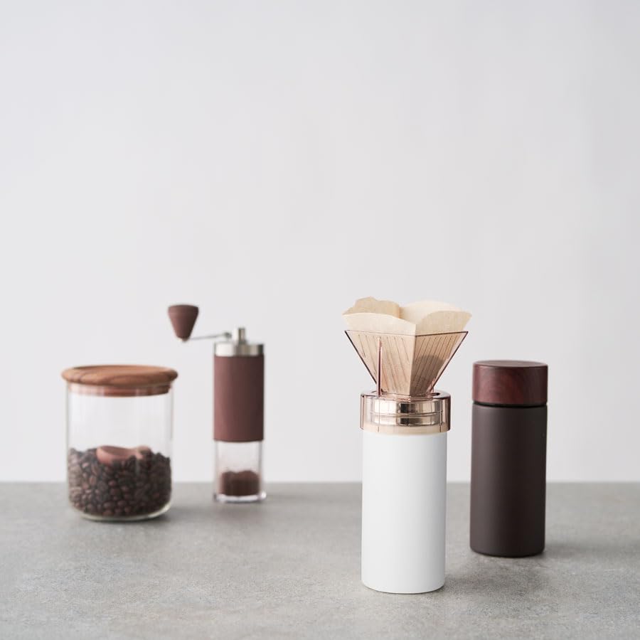 MOTTERU Coffee Drip Thermos Bottle 300ml (Brown)  Thermos Stainless Steel Bottle for Hot Coffee, Double-Layered Vacuum Wall, Insulated for Hot and