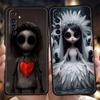 Phone Case For Oppo A17 A31 A54 A57 A78 A79 A80 A98 Find X5 X6 Reno 10 11 12 13 F Pro Soft TPU Dark Cute Girl Doll Art Creative