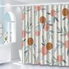 Fruit Pattern Shower Curtain - Peach & Leaf Design, Durable Polyester, Machine Washable Bathroom Decor for Modern Home