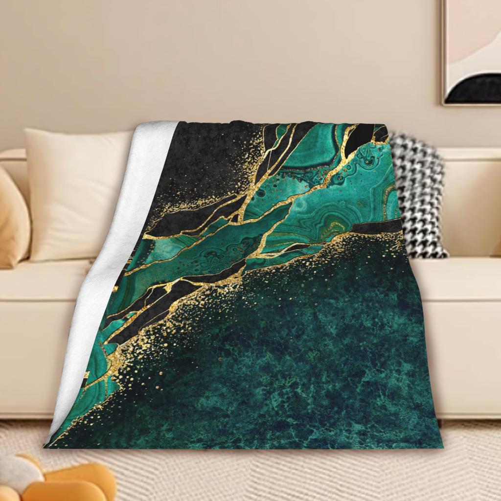 Marble Blanket Marbling Plush Nap Blanket Soft Lightweight Fluffy Flannel Fleece Throw Blanket for Sofa Couch Bed Camping Travel