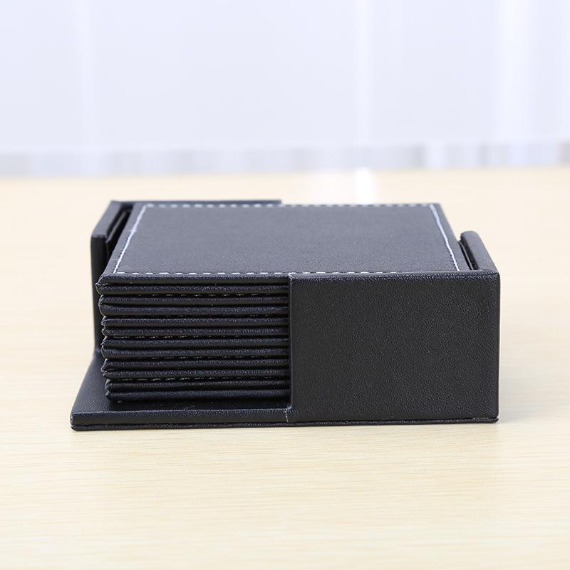

Modern simple business hotel solid color leather coaster desktop PU thermal insulation mat restaurant bowl mat thermal insulation tableware dining