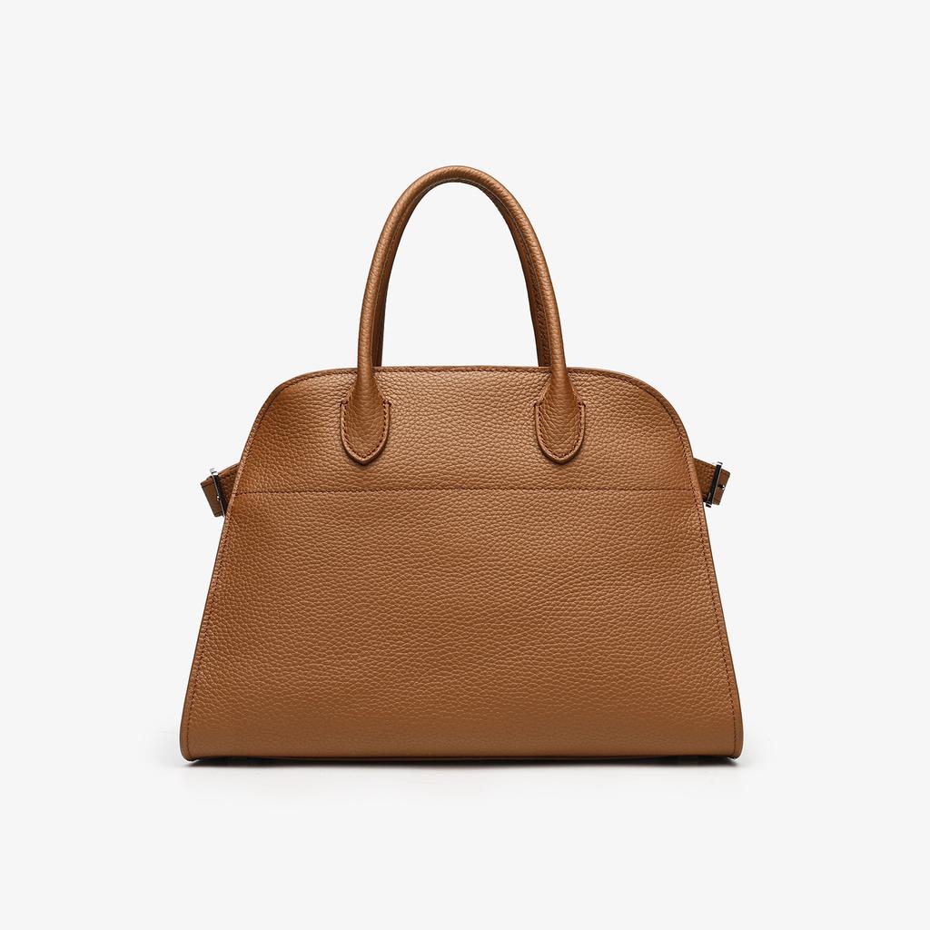 Women's bag 2025 new lychee pattern first layer cowhide shell bag large capacity niche commuting single shoulder diagonal hanging handbag