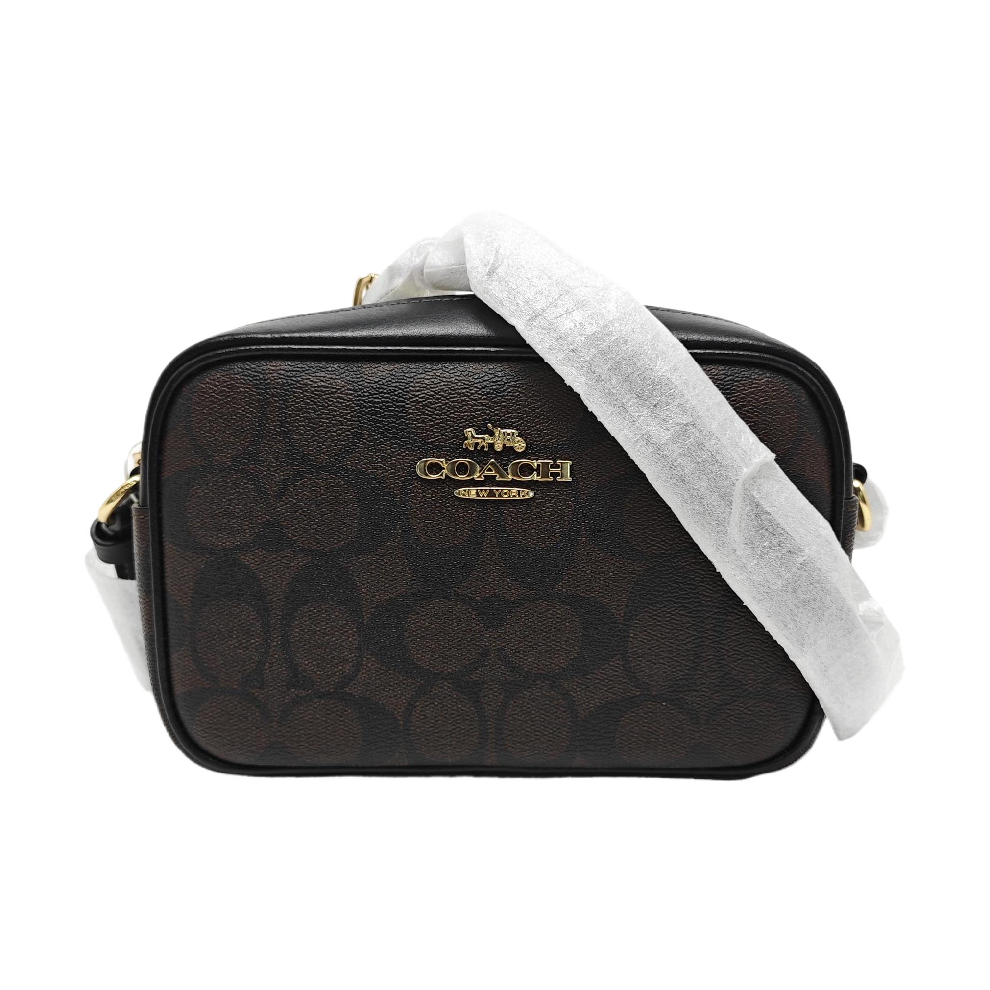 [Pre-Owned] Jamie 21 Classic Monogram Gold Logo Hardware Zipper Coated Canvas Camera Bag - Unused #U844T5 ONE SIZE