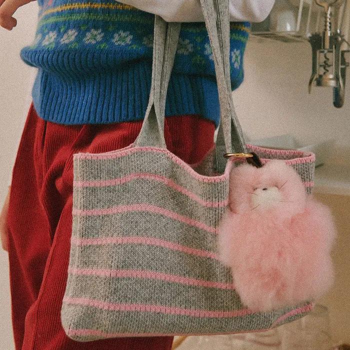 [RRxARTE] ALPACA CAT KEYRING PINK
