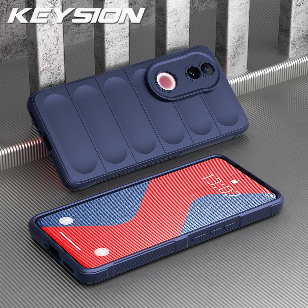 

KEYSION Противоударный матовый чехол для телефона VIVO V50 5G Противоскользящий мягкий силиконовый чехол для телефона VIVO V50 5G for VIVO V50 5G синий