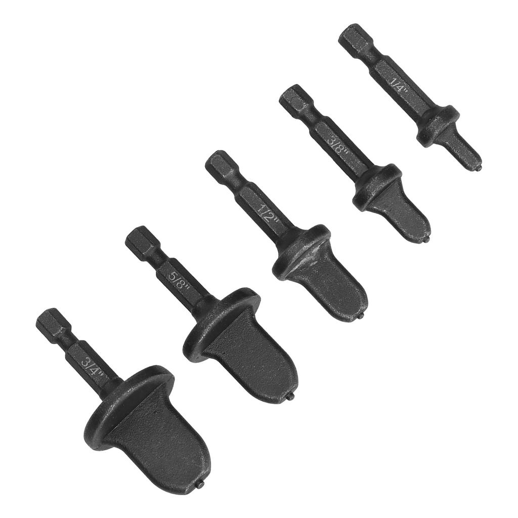 5Pcs Swagging Tool Drill Bit Metal Hex Shank Air Conditioner Tube Flaring Pipe Expander Set Kit