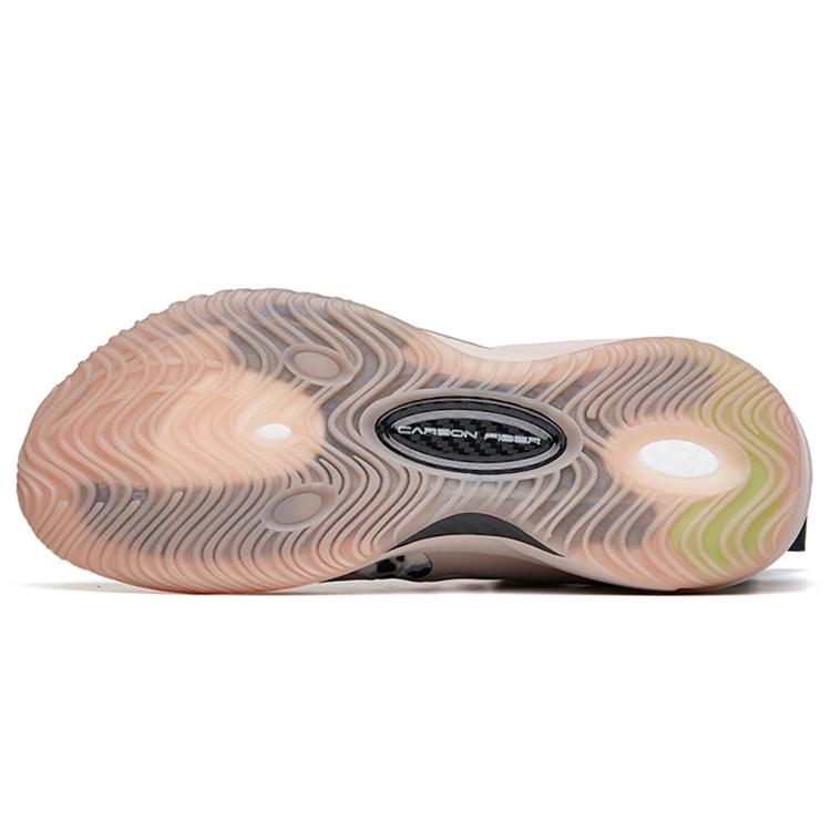 ANTA Shock Wave 3 Pro Basketball Shoes Men's Mid Top Lotus Gray/Wheat Color/Ivory White 112221619-3