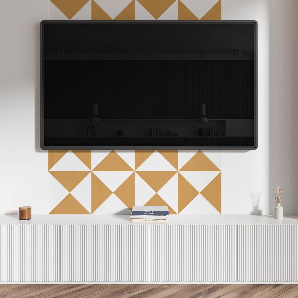 Panel Dekoracyjny Winylowy Samoprzylepny Z Nadrukiem 120X60 Cm Geometryczny Wzór Trójkątów