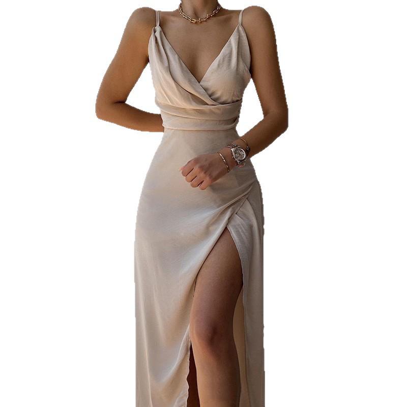 2026 Summer Sexy V-Neck Spaghetti Strap Slim Fit Dress for Women