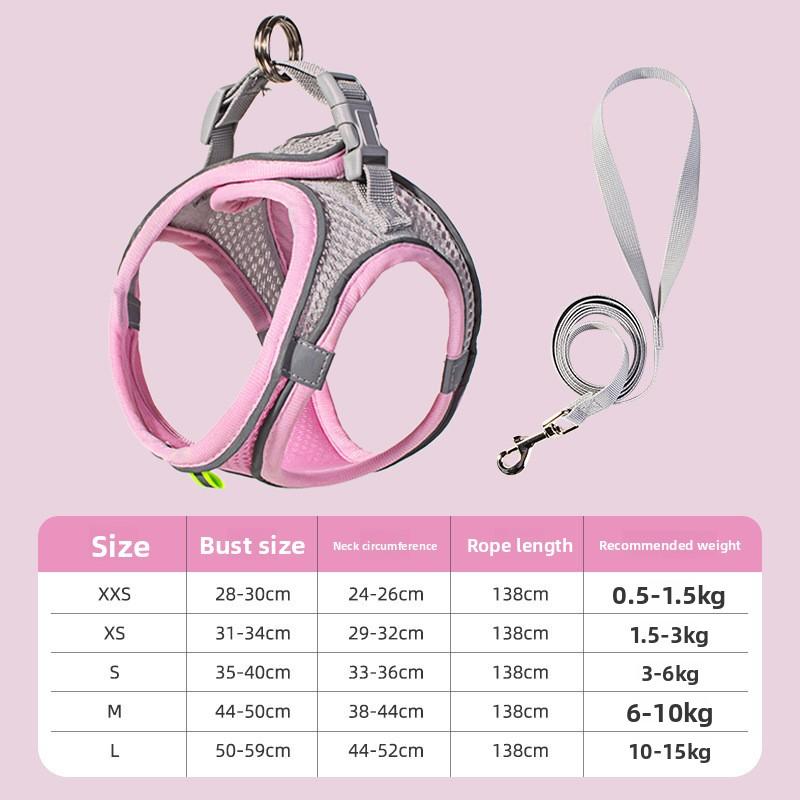 Cat Leash, Kitten for Walking, Cat Leash, Puppy Protection Against Breaking Free, Vest Style Pet Garden