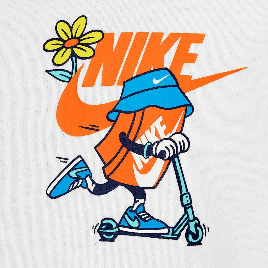 Nike Sportswear Comfortable Round Neck Pullover Short Sleeve T-Shirt Kids Tops White HQ3239-100