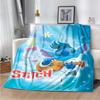 Stitch Printed Anime Fleece Plush Blanket Soft Warm Blanket for Adults and Children Bedroom Sofa Gift  Throw Blanket