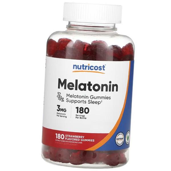 Chewable Melatonin, Melatonin 3 Gummies, Nutricost  180 Tabs Strawberry (72647054)