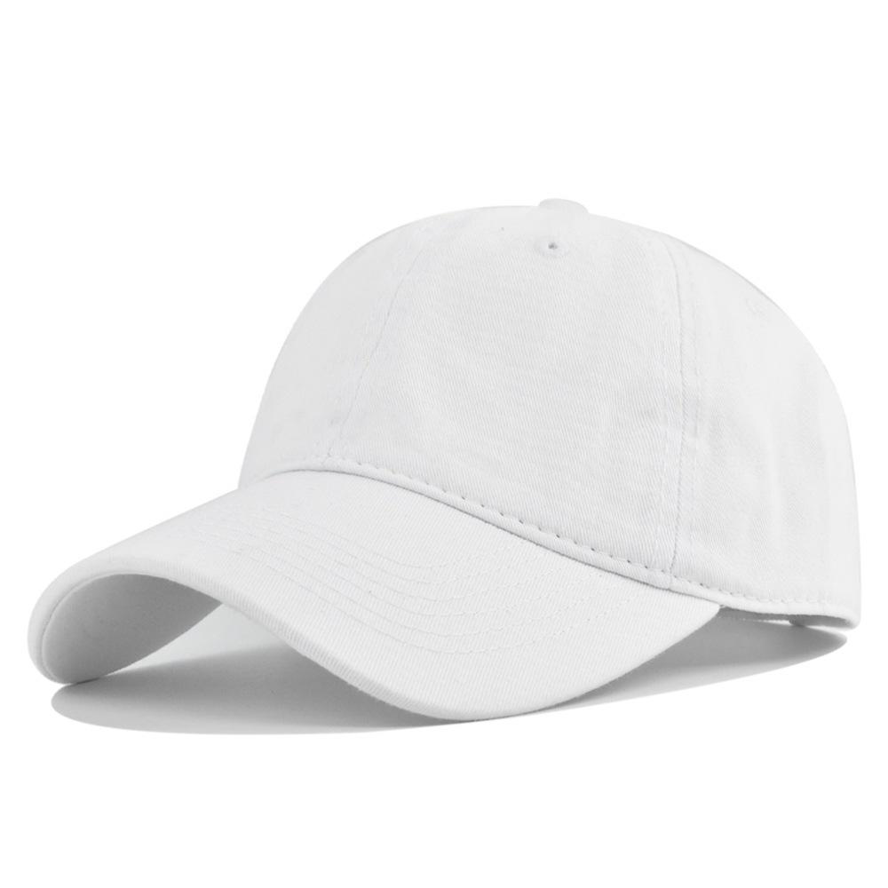 Solid Color Washed Baseball Cap - Adult & Kids - Distressed Duckbill Cap - 6-panel Curved Brim - Large Head Size - Plain Cap