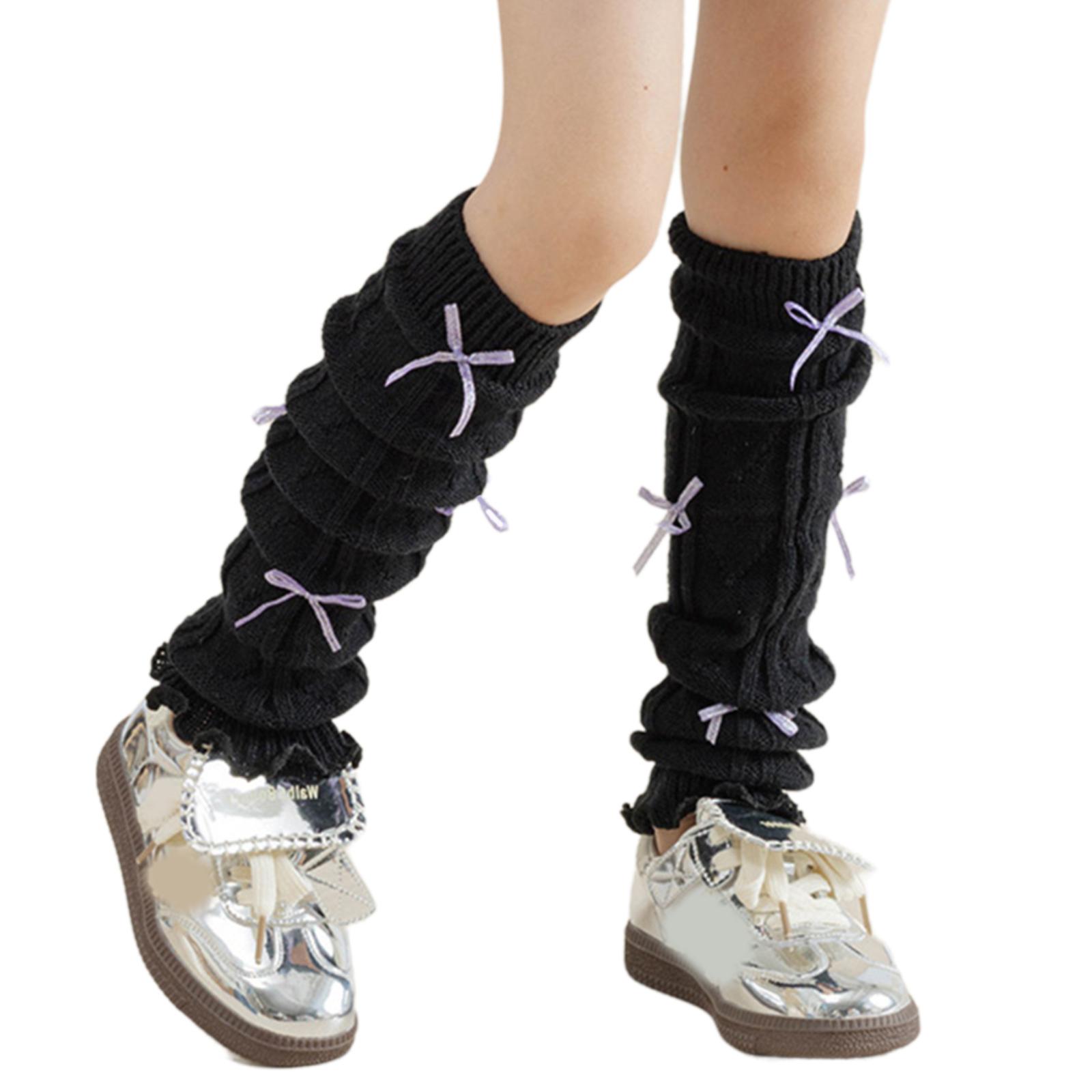 

Вязаные гетры для зимы и осени, носки для девочек с косичками, объемные носки с бантами JK, дышащие носки для детей 4