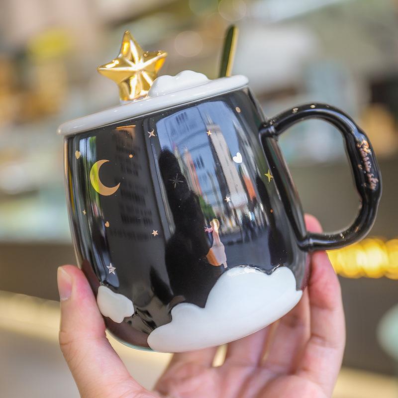 

Подставка для мобильного телефона Кружка с крышкой-ложкой, Винтажная фарфоровая кружка, Цветочный чайный сервиз, кофейная чашка, Подарочная посуда для воды, молока и кофе