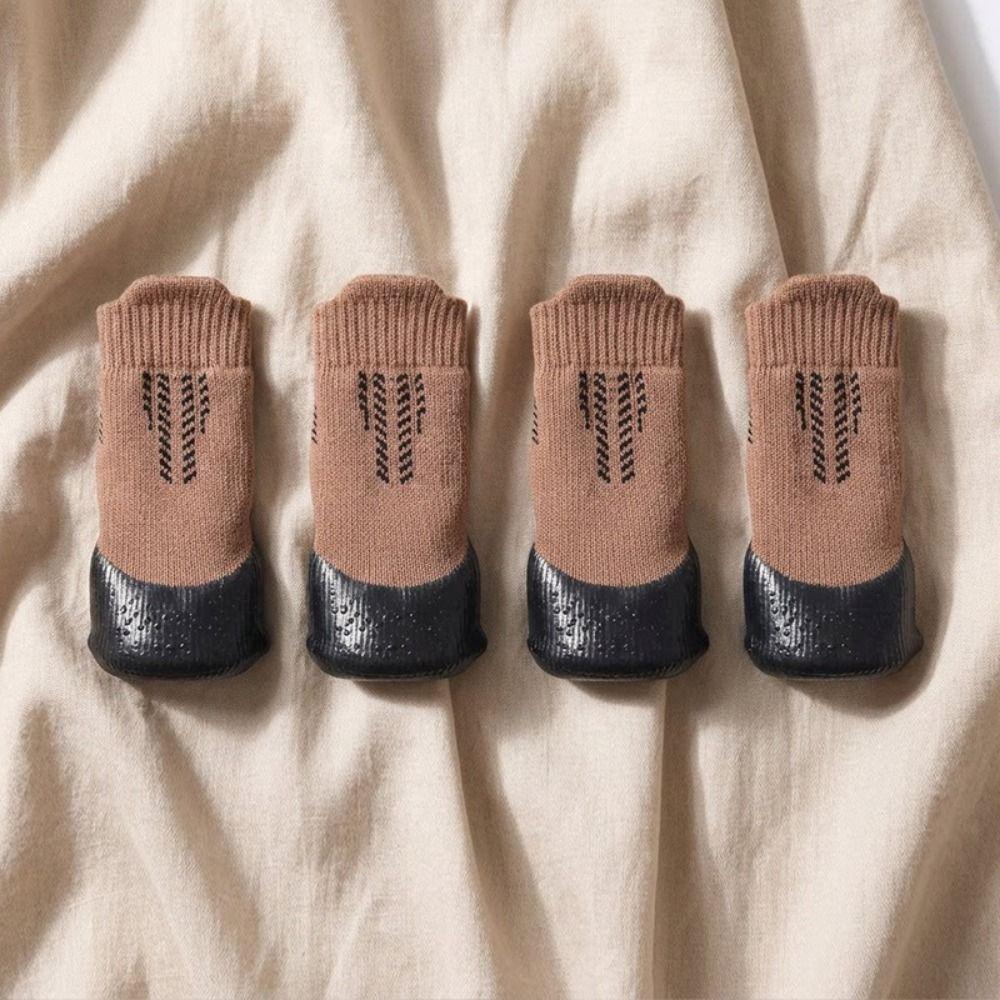 4PCS Wear Resistant Waterproof Dog Socks Shoes Dirt-Resistant Dog Paw Protector Home