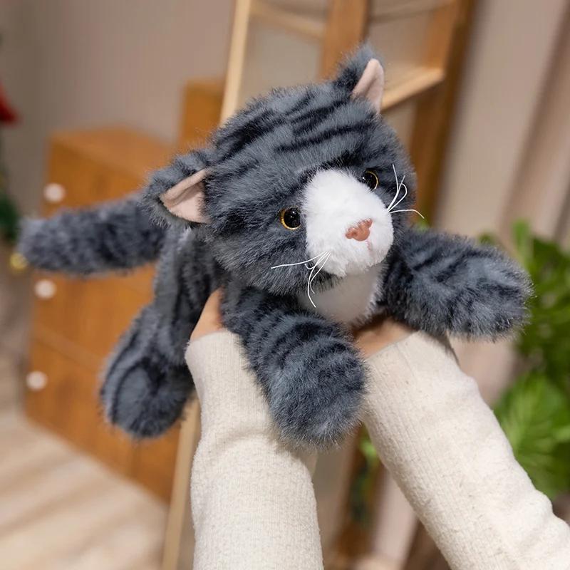 Realistic Lifelike Cat Plush Toy Soft Stuffed Animal Cute Kitten Doll for Kids Adults Home Decor Perfect Birthday Christmas Gift