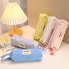 Korean-style Minimalist Hand-held Canvas Candy-colored Pencil Case High-appearance-level Study Stationery Storage Bag