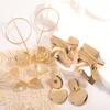 Popular gold geometric earrings set women's fashion high-end metal earrings personalized exaggerated earrings earrings