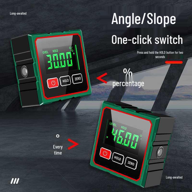 Multi-Functional Laser Inclinometer with Infrared Digital Display and Magnetic Level
