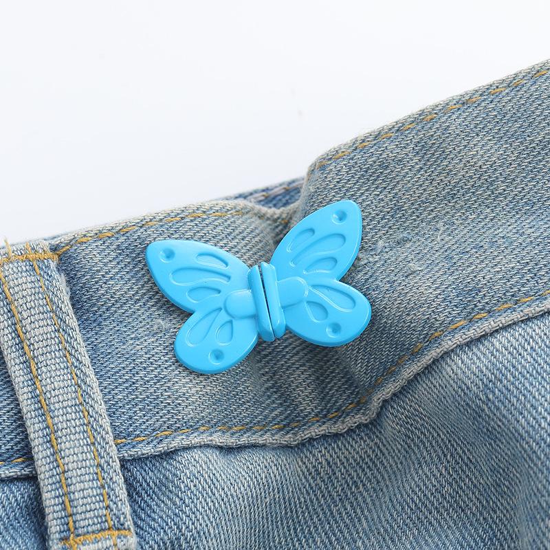 Adjustable Butterfly Waist Tightener for Jeans - Detachable Buckle for Large Waistbands
