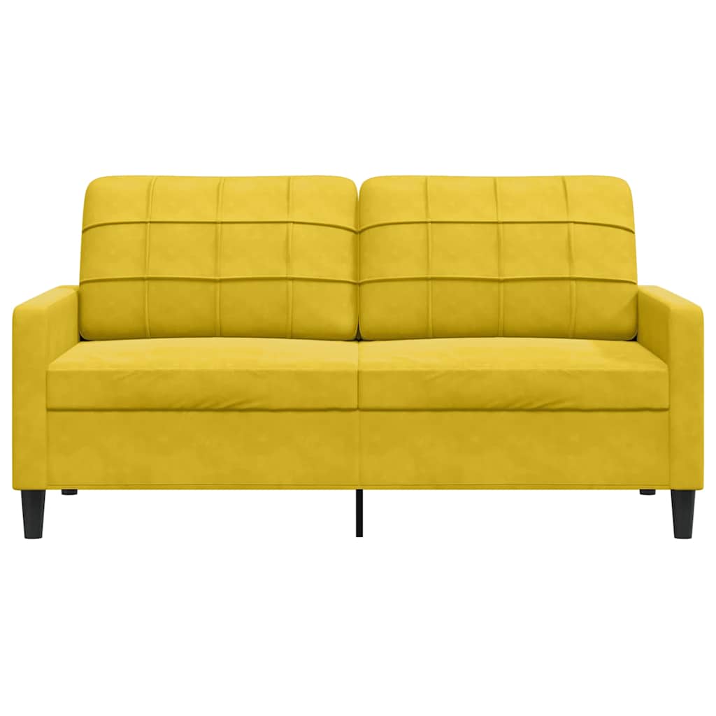 Vidaxl 2-Seater Sofa, Yellow, 140 Cm, Upholstered In Velvet