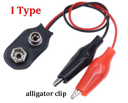 9V Battery Connector Power Clips DC Jack Male Female Alligator Snap Adapter Wire Holder Cable With PH2.0/XH2.54 wire