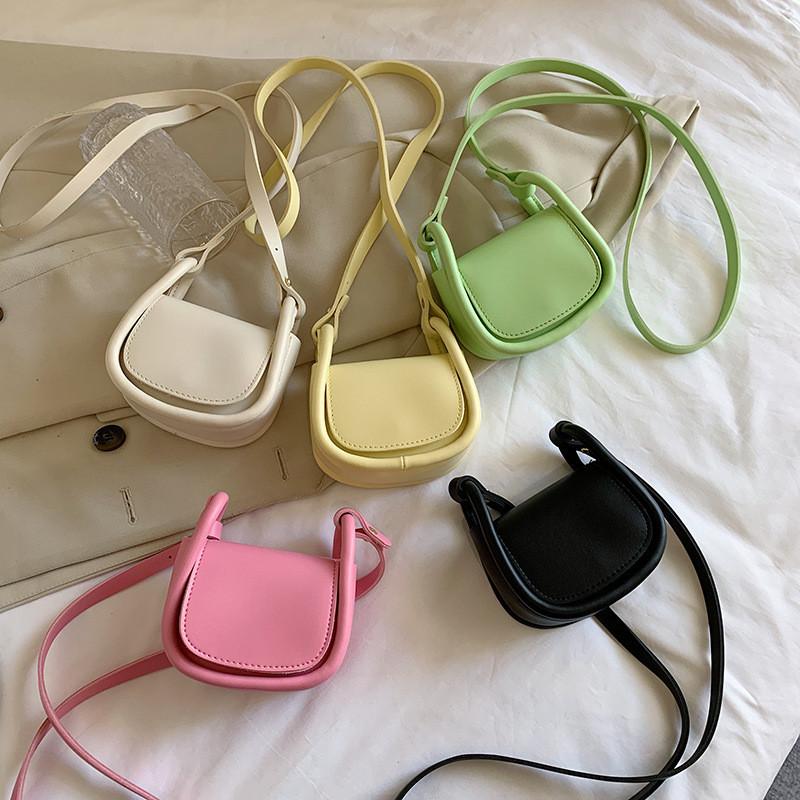 Trendy Mini Crossbody Bag For Kids Stylish Pu Leather Fashionable Saddle Purse For Outings