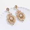 Exquisite Crystal Rhinestone Oval Drop Earrings for Women - Elegant Wedding & Event Jewelry